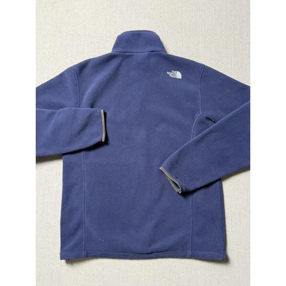 The North Face Jacket Mens M Blue Full Zip Fleece Sweater Outdoors Casual
